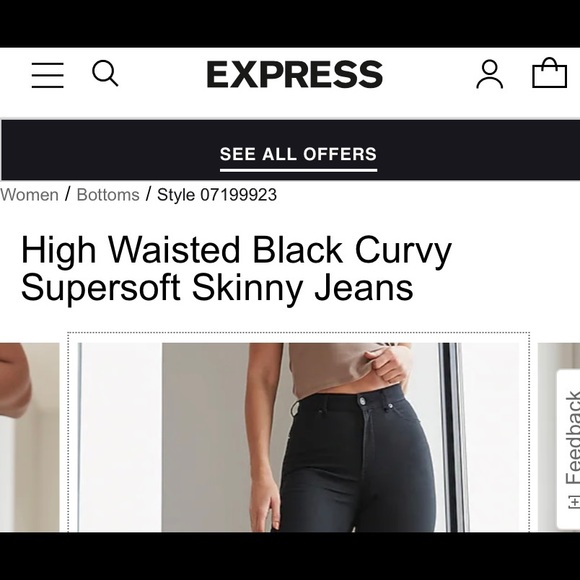Express NWT Curvy Black Skinny Jeans
